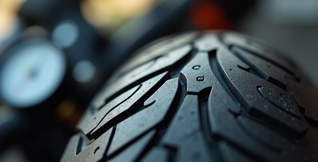 Lista visual de los 5 puntos de revisión en una moto antes de salir